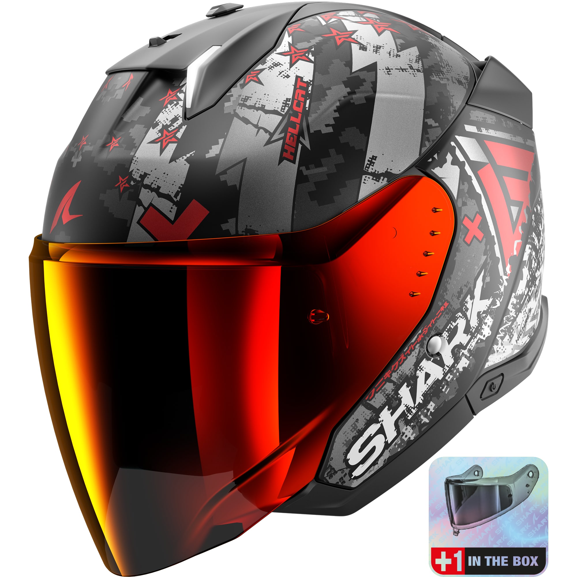 Shark Skwal i3 Jet - Hellcat Matt Black / Anthracite / Red