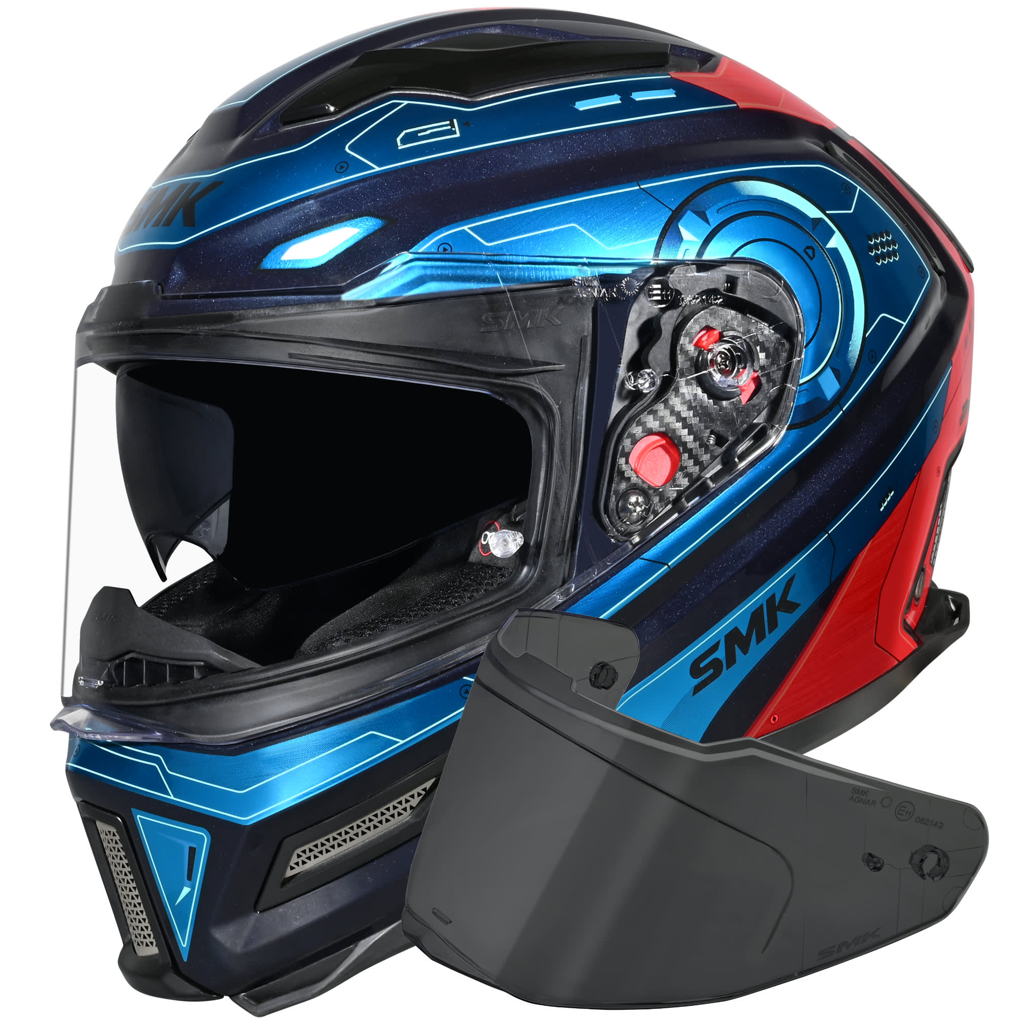 SMK Agnar - Cyborg Black / Teal / Red