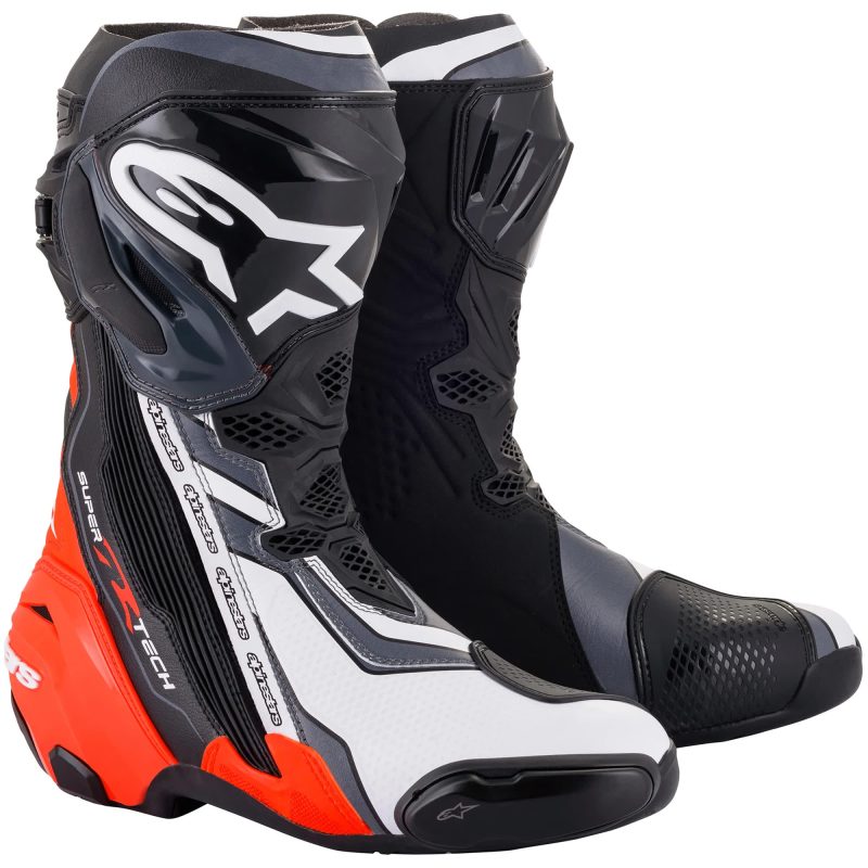 Alpinestars Supertech R Boots - Black / Red Fluo / White / Grey