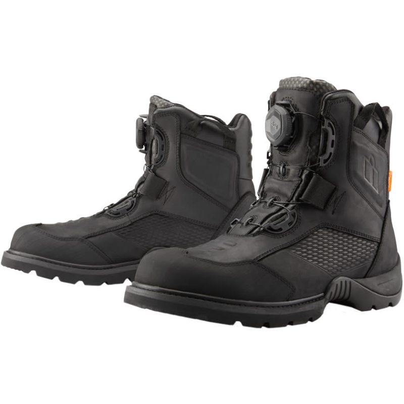 Icon Stormhawk Waterproof Leather Boots - Black