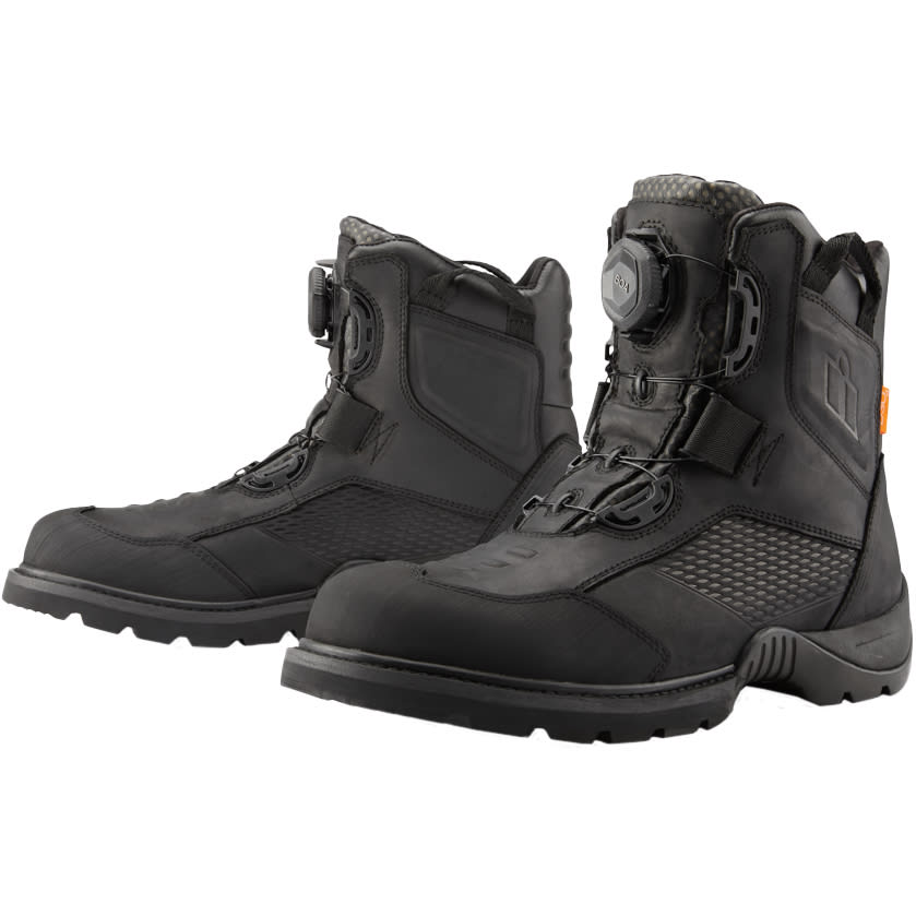 Icon Stormhawk Waterproof Leather Boots - Black